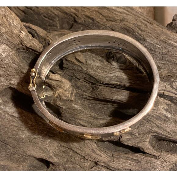 18K Gold, Sterling Silver and Multi Precious Stone Bracelet - Picture 4 of 11